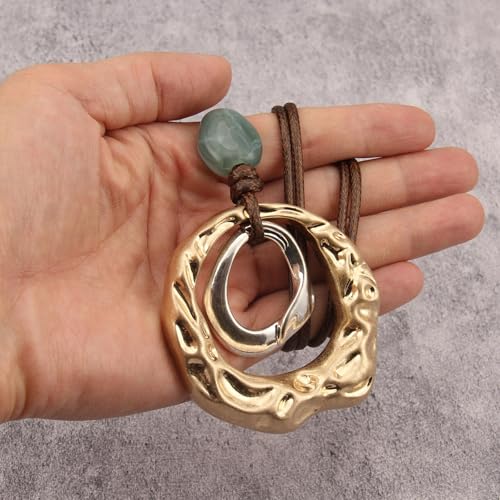 Chunky Necklace for Women Boho Pendant Necklace Statement Western Choker Necklaces for Women Vintage Bohemian Jewelry - style: Bohemian Choker Necklace