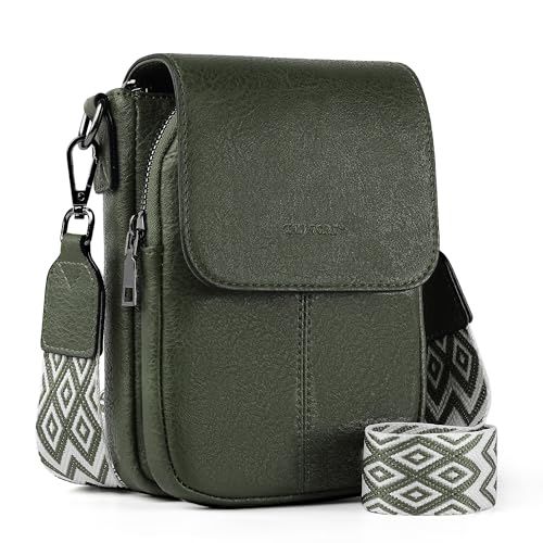TANTOMI Small Crossbody Bags for Women Trendy, Cell Phone Purses Wallet with 4 Card Slots, Small Purses with Adjustable Strap - color: 06-dark Green