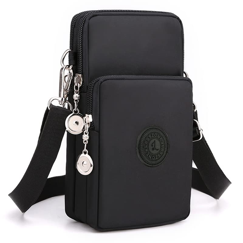 WITERY Waterproof Nylon Cute Crossbody Cell Phone Purse Smartphone Wallet Bag for Women - color: Black 2