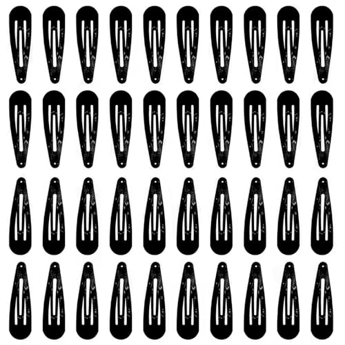 40pcs 2 inch Black Hair Clips Hair Barrettes Metal Snap Hair Clips Accessories For Women(Black) - color: Black