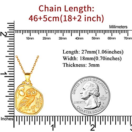 ChicSilver Coin Necklace Sterling Silver Vintage Round Circle Disc Dainty Coin Pendant Necklaces for Women - color: Style C - Gold
