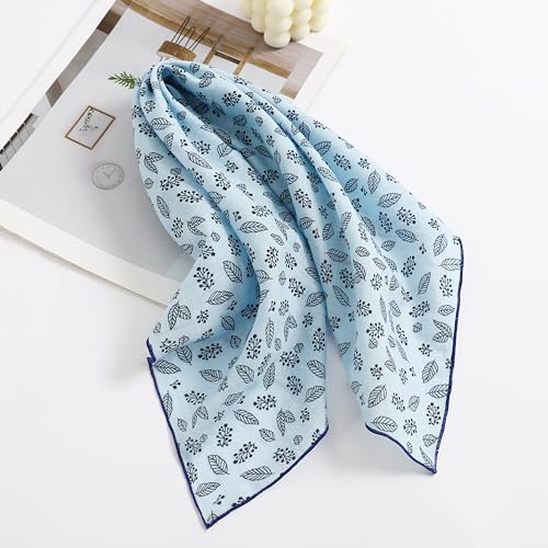 STARWHISPER Multicolored 22''x22'' Cotton Bandana for Women and Men Multi-purpose Headband Hair Scarf Protective Coverage - color: S2-light Blue
