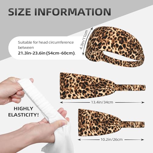 Leopard Print Headband for Women, Fashion Hair Band for Workout, Yoga, Daily Wear - color: 3