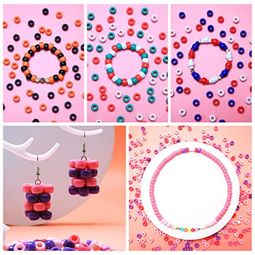 Praisebank 4000 pcs Multi-Color Pony Beads, Hair Beads, Beads for Jewelry Making, Beads for Crafts, Beads for Hair Braids… - color: Multi-colored
