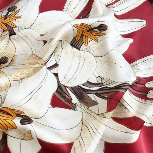 Long Silk Like Scarf Lightweight Satin Scarves Large Sunscreen Shawl Wrap for Women - color: 008.magnolia Red