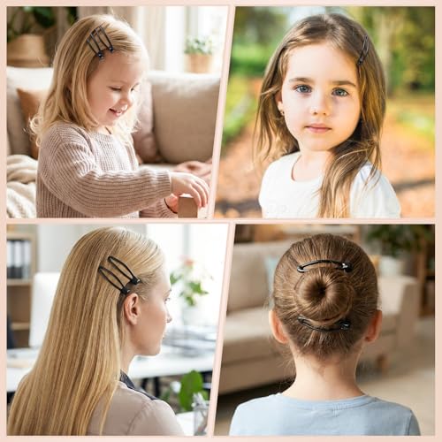 Obeoby 40 Pcs Black Metal Snap Hair Clips, 2.36 Inch Hair Barrettes Accessories for Women Girls - color: Black