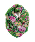 Scarfand's Romantic Rose Prints & Floral Patterns Lightweight Infinity Fashion Scarves Wraps - color: Bouquet Rose Green