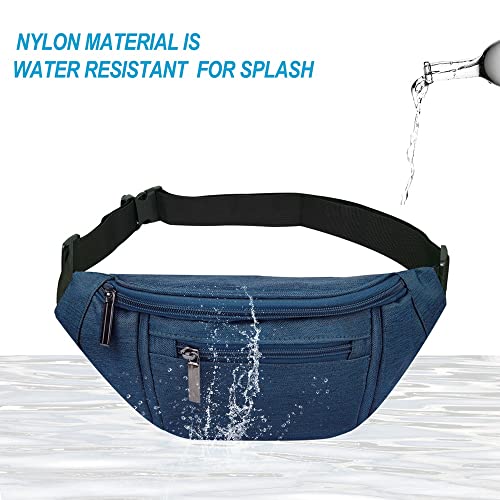 Fanny Pack for Men Women,Crossbody Waist Bag Pack,Belt Bag for Travel Walking Running Hiking Cycling,Easy Carry Any Phone,Wallet (Dark blue) - color: Dark blue