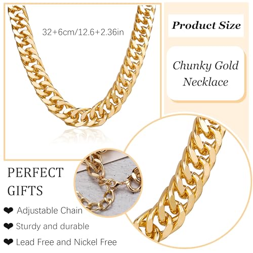 choice of all Chunky Gold Necklace Statement Necklace for Women Punk Chain Thick Gold Choker Jewelry Trendy Birthday Gifts - color: G:chunky necklace