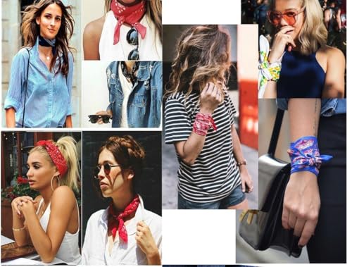 100% Cotton Fine thick Bandanas/Fashion Scarf for Men & Women Paisley printed (6, navy blue)