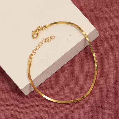 LeCalla 925 Sterling Silver Bracelet Jewelry Gift | Lightweight Italian Design Adjustable Love Bracelet | Link Chain with Lobster Claw Clasp Bracelet for Women Daughter Friendship Bracelet - color: Square Snake