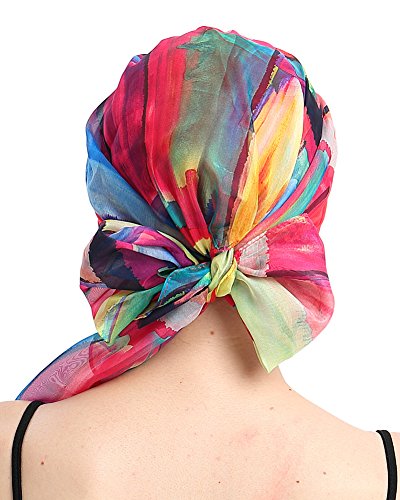 Chemo Headwear Turbans for Women Long Hair Head Scarf Headwraps Cancer Hats - color: Geometrical Drawing
