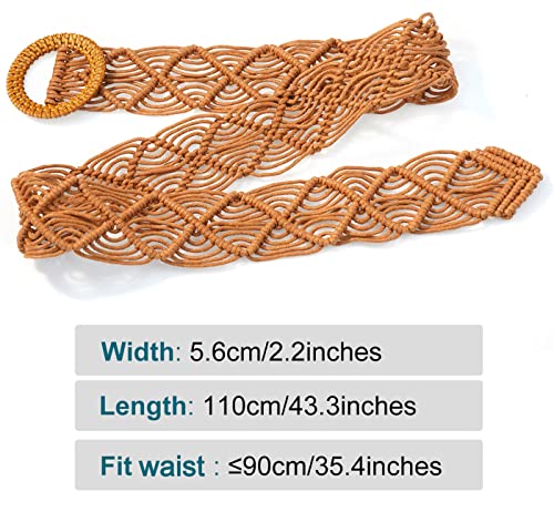 Suyi Boho Belt for Women Braided Woven Belts Bohemian Waist Belts for Dress - color: Brown 1