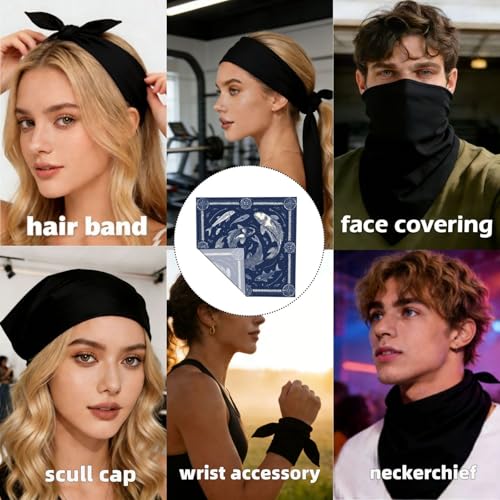 Head Scarf Hair Neck Scarves for Women Fashion Silk Satin Purse Bag Scarfs Handbags Bandana Neckerchief - color: Navy Blue Fish Nautical