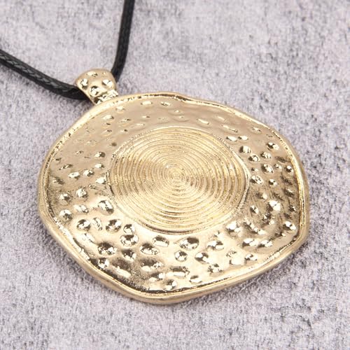 Boho Necklaces for Women Chunky Circle Necklace Layered Boho Circle Leather Choker Necklace Long Vintage Necklaces Bohemian Jewlery Gifts - style: Chunky Circles Necklace