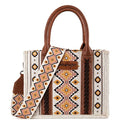 Wrangler Tote Bag for Women Western Purse and Aztec Satchel Handbag - color: Angel White M