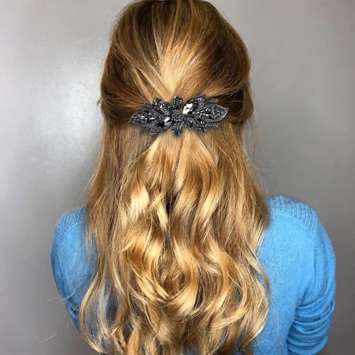 Joez Wonderful Rhinestone Hair Clips, Crystal Spring Flower Bridal Hair Accessories for Women, Sparkly Fancy Hair Pins Barrettes for Wedding Bride Long Hair- Gray - color: Rhinestone Butterfly Gray