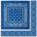 Falari 12 Pack Bandanas Multipurpose Cotton Novelty Paisley Bandana Headband for Cowboy Men Women 22 x 22 - color: Blue