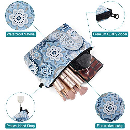 MAGEFY Makeup Bag 6 Styles Portable Travel Cosmetic Bag for Women Flower Patterns Zipper Pouch Sloth Gifts Makeup Pouch with Black Zipper (6 packs) - color: 6 packs
