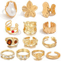 CHICUTIE Gold Knuckle Rings Set For Women Stackable Joint Finger Midi Rings Dainty Cubic Crystal Zirconia Hollow Twist Cute Pack Jewelry Gift - style: 13PCS GOLD