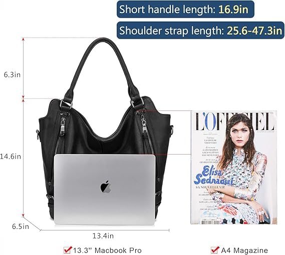 Tote Bag for Women PU Leather Shoulder Bags Fashion Hobo Bags Large Purse and Handbags with Adjustable Shoulder Strap - color: Dark Green Flower