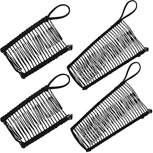 WILLBOND 4 Pcs Banana Hair Clips for Women, Vintage Clincher Stretchy Banana Grip Clips Comb for Curly, Thick, Thin, Wavy Hair, Ponytail Holder for Wedding, Daily Use(Black) - color: Black