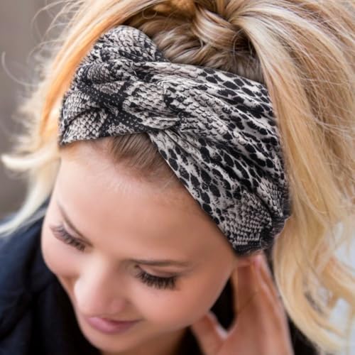 DRESHOW 6 Pack Extra Wide Headbands for Women Large Turban Headband Boho Head Wrap Elastic Hairbands Hair Twisted Knot Hair Accessories - color: 6 Pack Knotted: Solid Color + Patterned