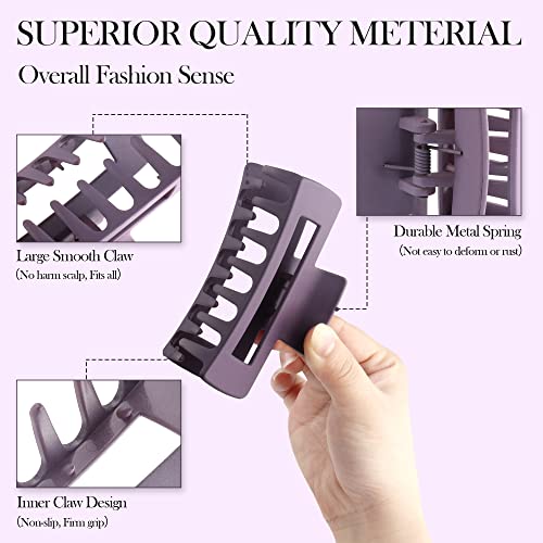 Hair Clip, 8PCS Large Colorful Square Claw Clips for Thick Thin Curly Long Hair, Strong Hold, Nonslip, Pastel Matte, 4.1 Inches, Women Girls, Gift - color: C-Colorful Square