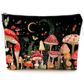 Small Makeup Bag for Purse Cute Canvas Waterproof Cosmetic Bags for Women Zipper Travel Toiletry Pouch-Mushroon Makeup Bags - color: Mushroon Makeup Bags