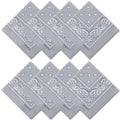 Raylarnia 8 PCS 100% Cotton Bandanas, 22 Inchs Multi-Purpose Bandana Scarfs Headbands for Men and Women - color: 8-gray
