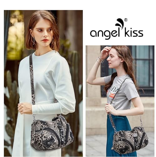 Angelkiss Hobo Purses and handbags for Women Satchel Handbag Women Purses Large Daily Shoulder Bags | Purses - color: Brown\black-leopard