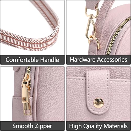 Vegan Leather Crossbody Bag for Women, Multi Compartment Lightweight Shoulder Purse, Casual Daily Crossbody Bag - color: Elephant Gray