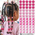 NAISKA 60Pcs Hot Pink Flower Kids Hair Beads Cute Beads for Hair Tiny Hair Beads for Braids Small Pony Dreadlock Beads Loc Beads Acrylic Beads Girls Braid Clips Accessories - color: Pink, Rose Red