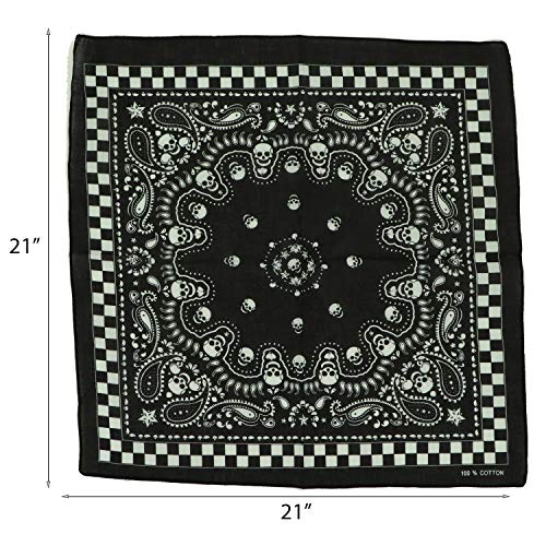 Motique Accessories Skull Bandana - color: Checkered