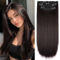Light Dark Brown Hair Extensions Straight Clip in Hair Extensions Clip ins - Soft and Thick (20 Inches, 4Pcs, #6) - color: 6#