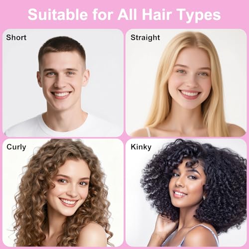 2-Pack Curly Hair Brush, Curl Defining Brush with Soft Boar Bristles Detangling Tangled Glides, Wide-Teeth Design Effortlessly Shaping & Defining Curls, Curling Definer for Wet & Dry Hair(Pink Purple) - color: Pink Purple