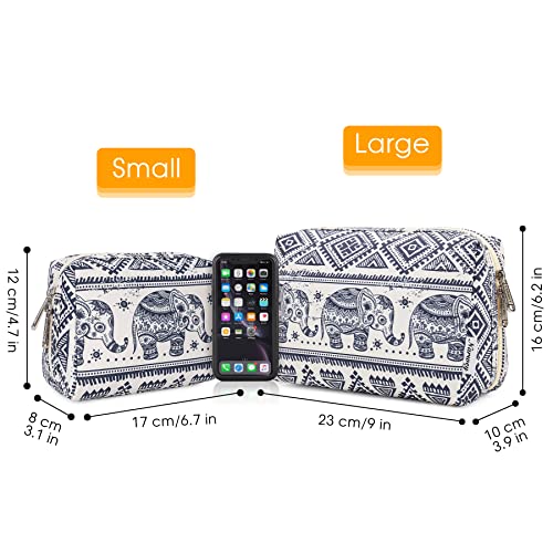 Narwey Small Makeup Bag for Purse Mini Cosmetic Bag Travel Makeup Pouch Zipper Pouch Cute Make up Bags with Compartments for Women Girls (Elephant, Small) - color: Elephant, style: Small