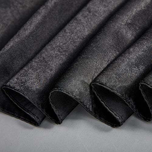 SATINIOR 35 Inch Silky Head Scarf 2 Pcs Large Square Neck Scarf Sleeping Hair Wrapping Satin Bandana for Women - color: Black, style: Classic