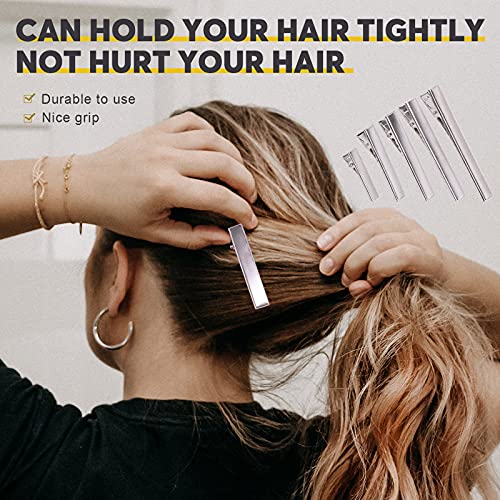 200Pcs 2.95 inch / 7.5 cm Alligator Hair Clips Bulk Silver Single Prong Hair Clips For Bows Making Hair Pins For Sectioning Hair Styling And Sectioning Hairdressing DIY Crafts - size: 1 Count (Pack of 200)