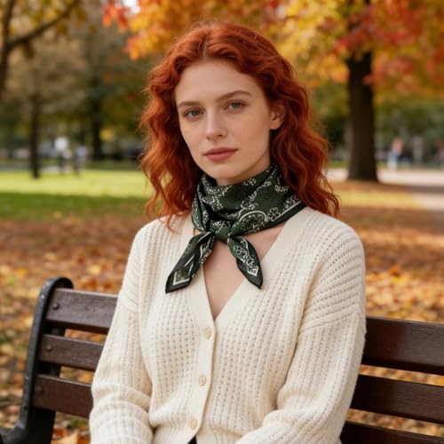 21 x 21 Inch Cotton Bandana for Women and Men,Soft Breathable Head Scarf, Multi-purpose Headband, Hair Scarf - color: Sunflower Green-un17