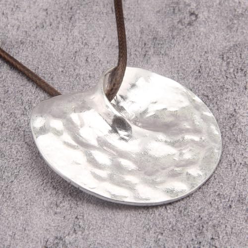 JAOYU Bohemian Necklaces for Women Leather Necklace Wood Pendant Choker Long Brown Necklace Chunky Circle Boho Hippie Jewelry - style: Bohemian Style Necklace