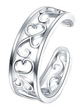 BORUO Toe Rings - Flower Hawaiian Leaf Sterling Silver Band Ring - Stylish Toe Rings For Women - Sterling Silver Rings for Gifting - Chic 925 Sterling Silver Rings - Toe Rings For Women With Gift Bag , 6mm