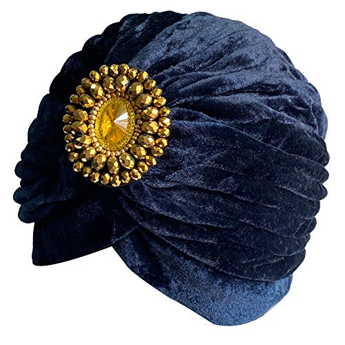 Decou Twist Pleated Hair Wrap Stretch Turban 0545 - color: Navy