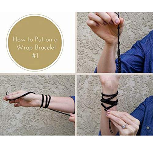 YGLINE Natural Stone Beaded Healing Wax String 5 Wraps Bracelets - color: agate 1
