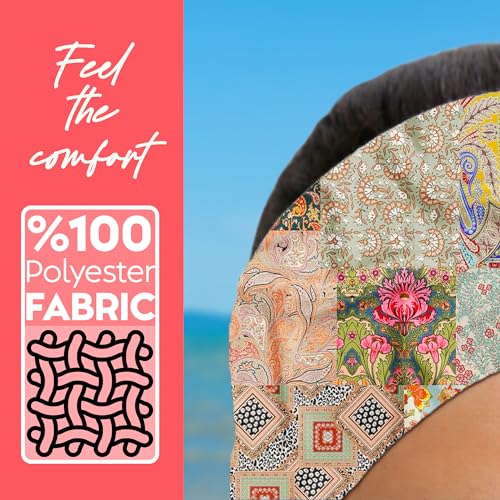dscarf Womens Neck Scarf 21"x21" Small Square | Headband Scarf Ethnic Bandana Head Scarf Flowering Breathable Lightweight - color: Flowering Design 29