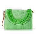 Crossbody Bags for Women, Straw Clutch Purses, Bohemian Handmade Woven Envelope Package, Tassel Handbags for Women | Bohemian - color: Green