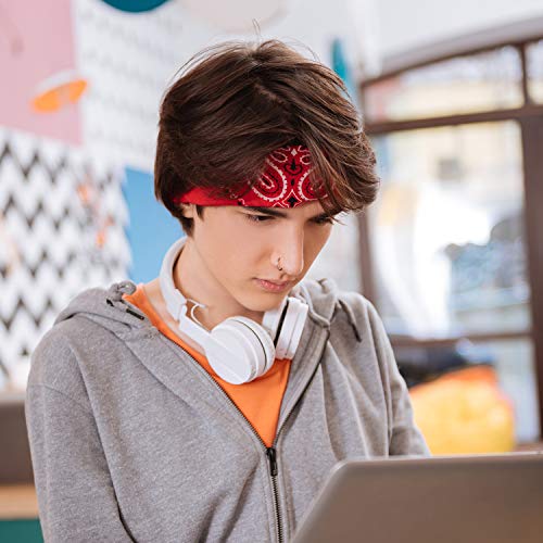 Syhood 24 Pcs Cotton Tie Dye Bandanas Bulk Paisley Bandanas Cowboy Headwrap Scarf Halloween Hiphop Handkerchief for Men Women