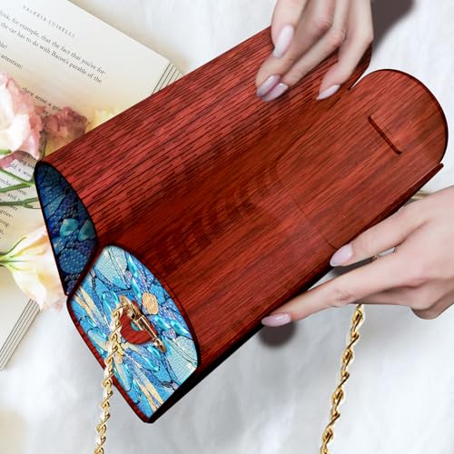 C'eitura Mandala Diamond Art Wooden Clutch Purse with Chain, 5D DIY Rhinestone Shoulder Bag Kit, Boho Festival Wallet for Women, Handmade Craft Project, Unique Gift Idea - color: SKB202