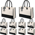 Silkfly 10 Pack Tote Bag for Women Gift Bags Canvas Tote Bag with Zipper Inner Pocket Birthday Bridesmaid Gifts for Women