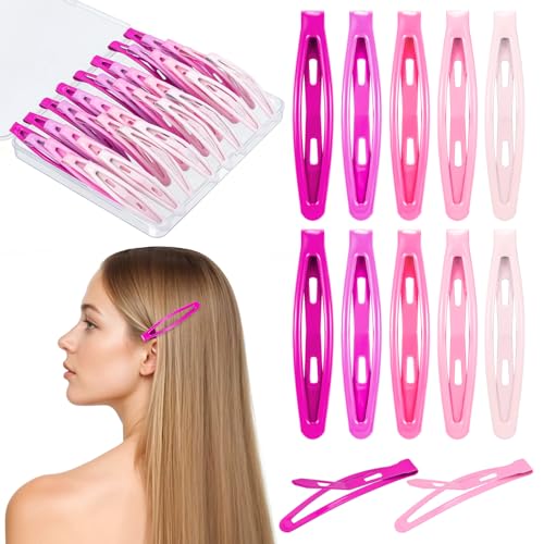 obeoby 40 Pcs Metal Snap Hair Clips, 2.36 Inch Hair Barrettes Easter Gifts Accessories for Women Girls, Pink Gifts Easter Basket Stuffers - color: Pink colors